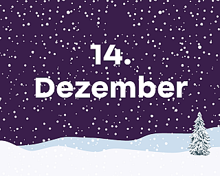 Schneelandschaft in der "14. Dezember" steht.