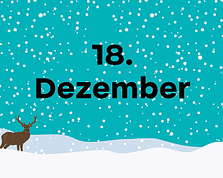 Schneelandschaft in der "18. Dezember" steht.