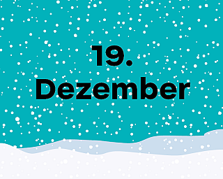 Schneelandschaft in der "19. Dezember" steht.