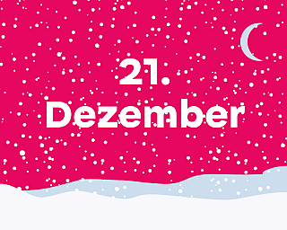 Schneelandschaft in der "21. Dezember" steht.