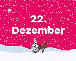 Schneelandschaft in der "22. Dezember" steht.