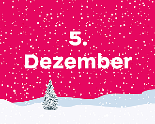 Schneelandschaft in der "5. Dezember" steht.