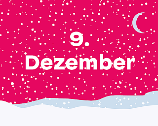 Schneelandschaft in der "9. Dezember" steht.